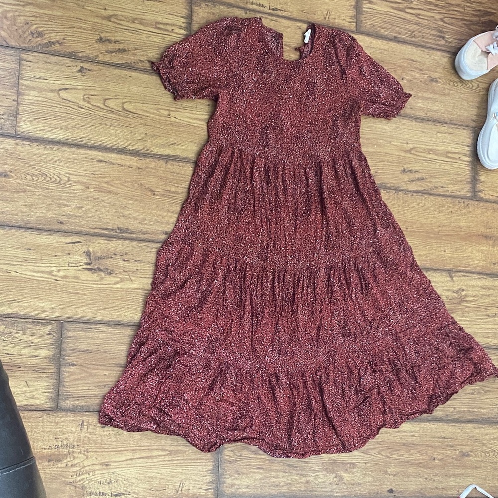 Easel Burgundy Maxi Dress
